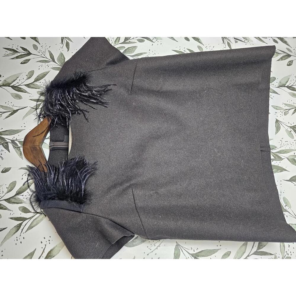 TER ET BANTINE Blouse Black Womens Size 38 (M) Feathers